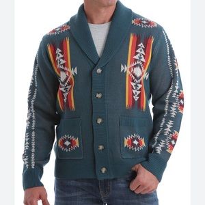 Cinch® Men's Retro Aztec Cardigan blue